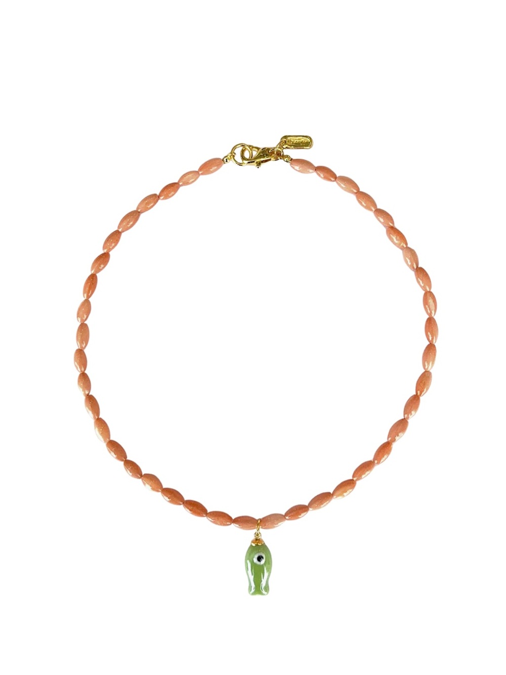 Logan Tay Coral Beaded Fishy Necklace